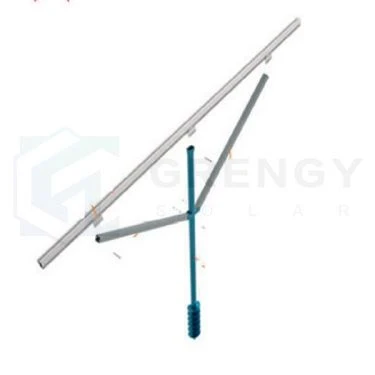 pre-assembled ground screw racking with single pole(001)