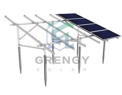 Sistem solar fix de montare la sol cu ​​fundație cu șurub