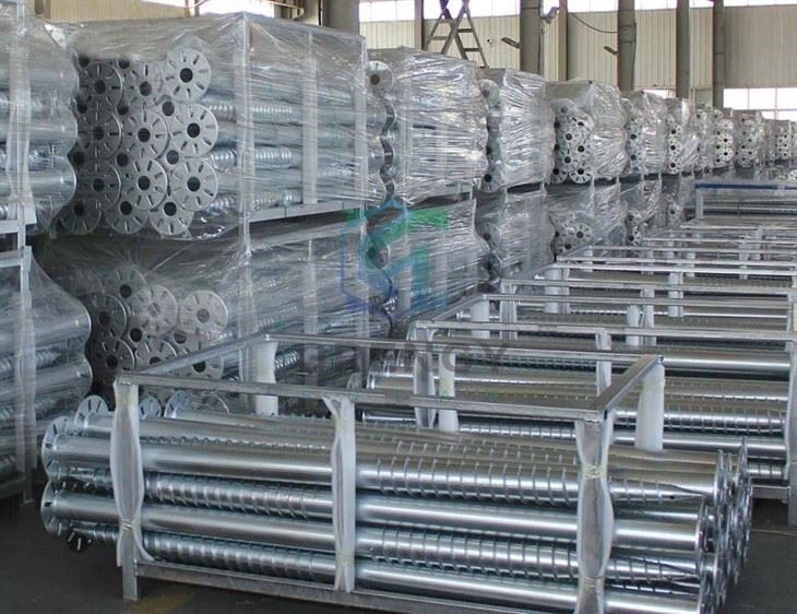 No Dig Double Blades Ground Screw Piles With Flanges