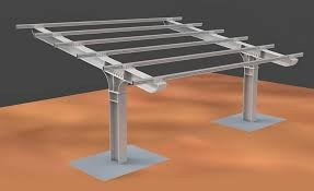 T-shaped Carbon Steel Solar Carport Mount System manufacturers